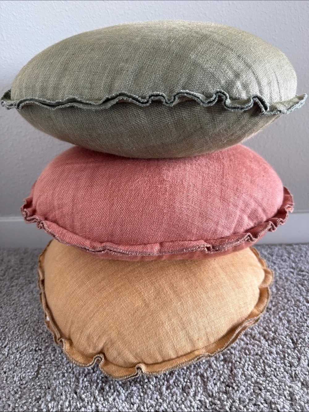 Lulu and Georgia Arlo Yellow Round Accent Pillow 14” Dia